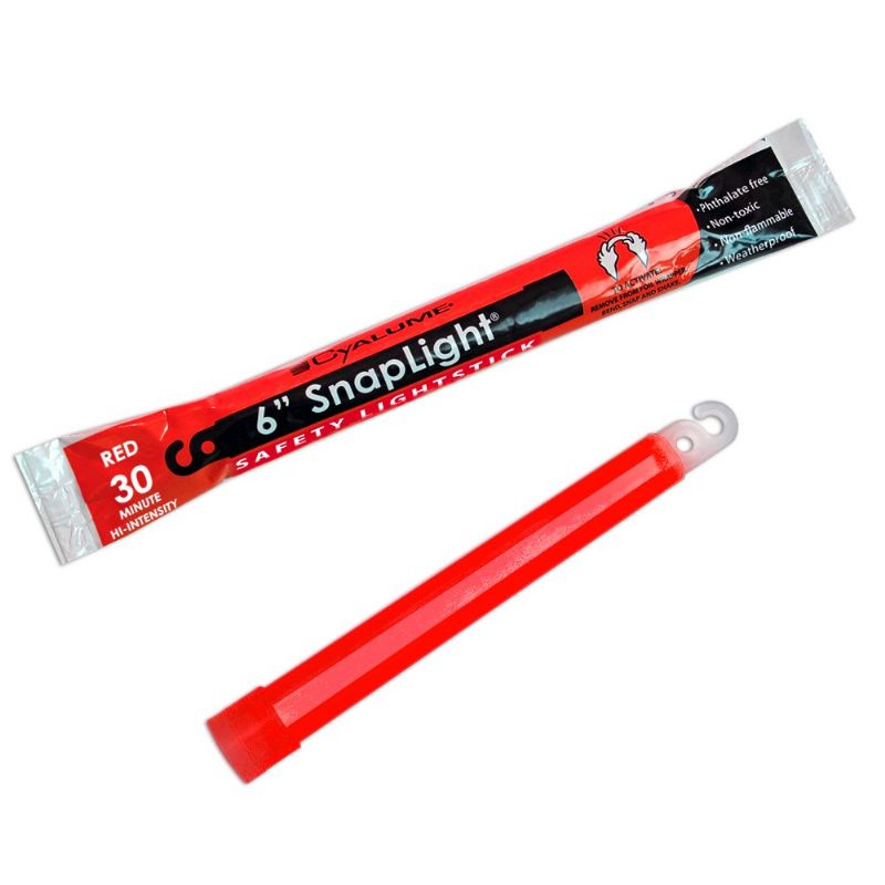 Cyalume® Snaplight® 6” RED-HI 30min (Pack 100 or 500)